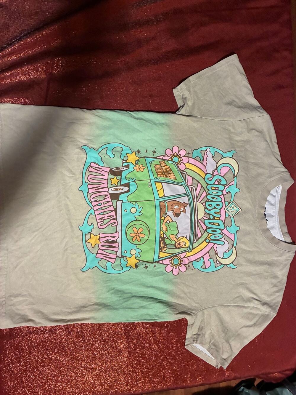 Scooby-Doo Shirt Mens Large Graphic Van Ombre Dip Dye Short Sleeve Tee